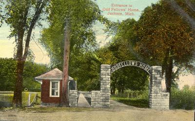 Entrance to Odd Fellow's Home. Jackson, Mich.