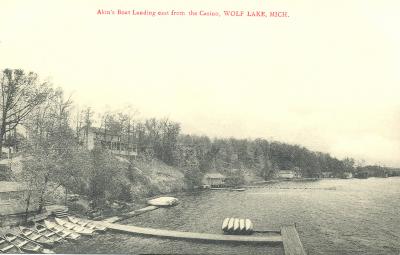 Akin's Boat Landing east from the Casino, Wolf Lake, Mich.