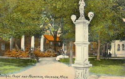Central Park and Fountain, Jackson, Mich. 