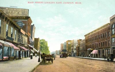 Main Street Looking East, Jackson, Mich. 