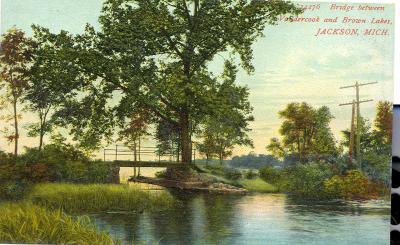 Bridge between Vandercook and Brown Lakes, Jackson, Mich.