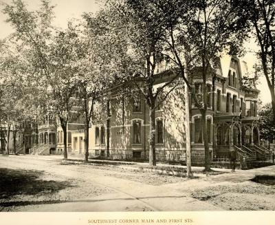 Southwest Corner Main and First Sts.