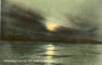 Moonlight on the Ice, Clarks Lake, Mich.