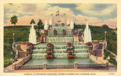 Famous Illuminated Cascades, Sparks Foundation, Jackson, Mich.