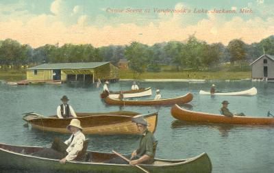 Canoe Scene at Vandercook's Lake, Jackson, Mich