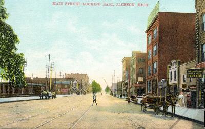 Main Street Looking East, Jackson, Mich. 