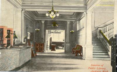 Interior of Public Library, Jackson. Mich.
