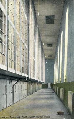 Jackson, Mich. State Prison, interior, new cell blocks.