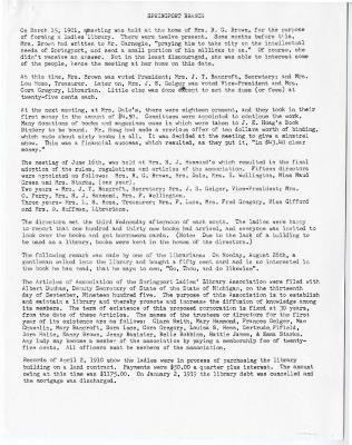 Springport Library History