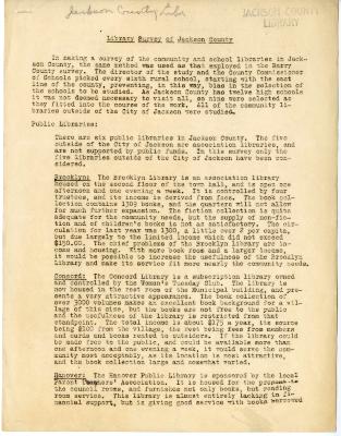 Library Survey of Jackson County